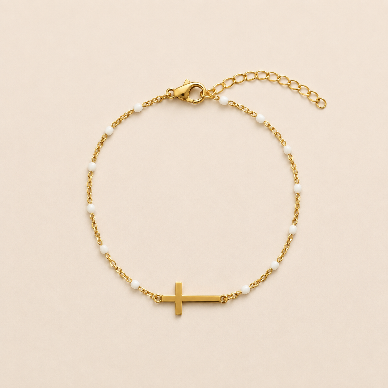 Bracelet Croix Blanc