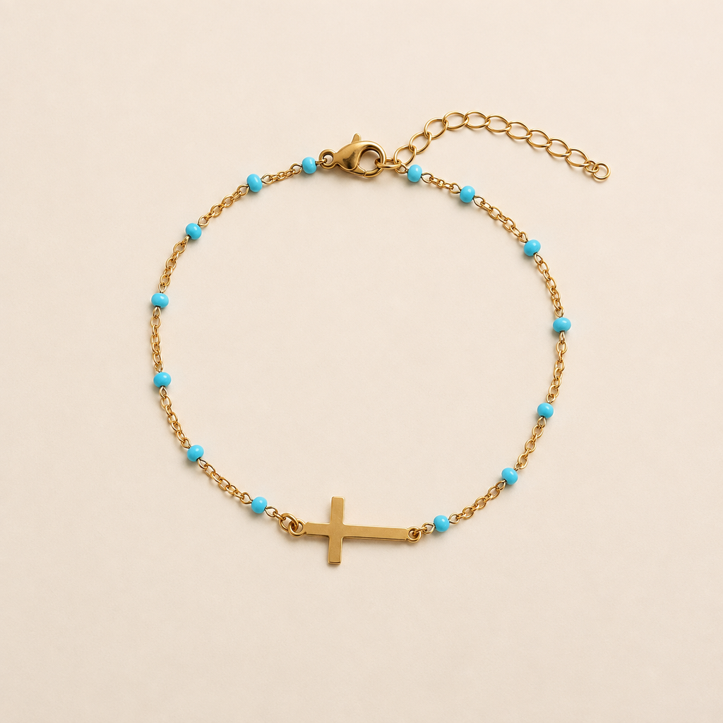 Bracelet Croix Bleu