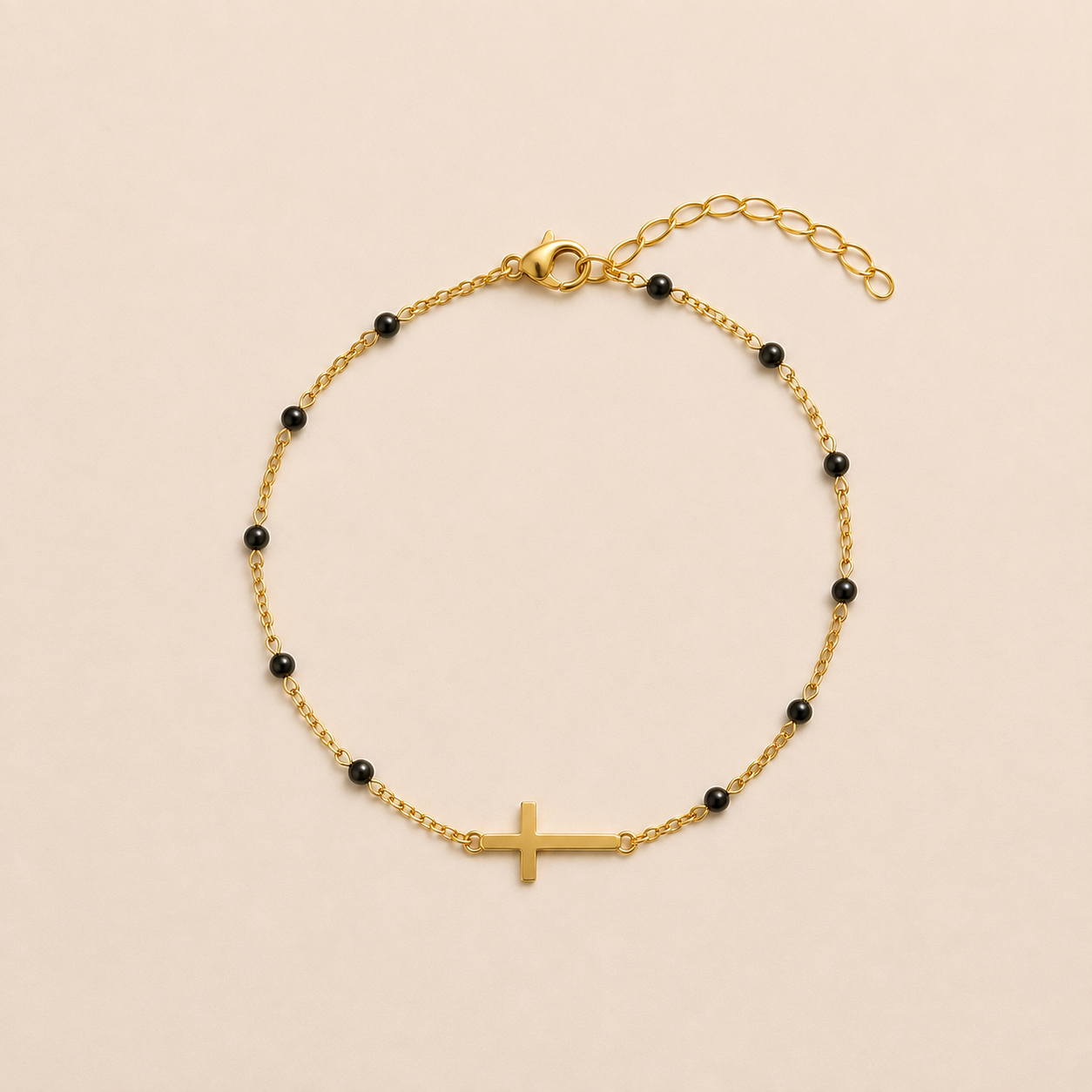 Bracelet Croix Noir