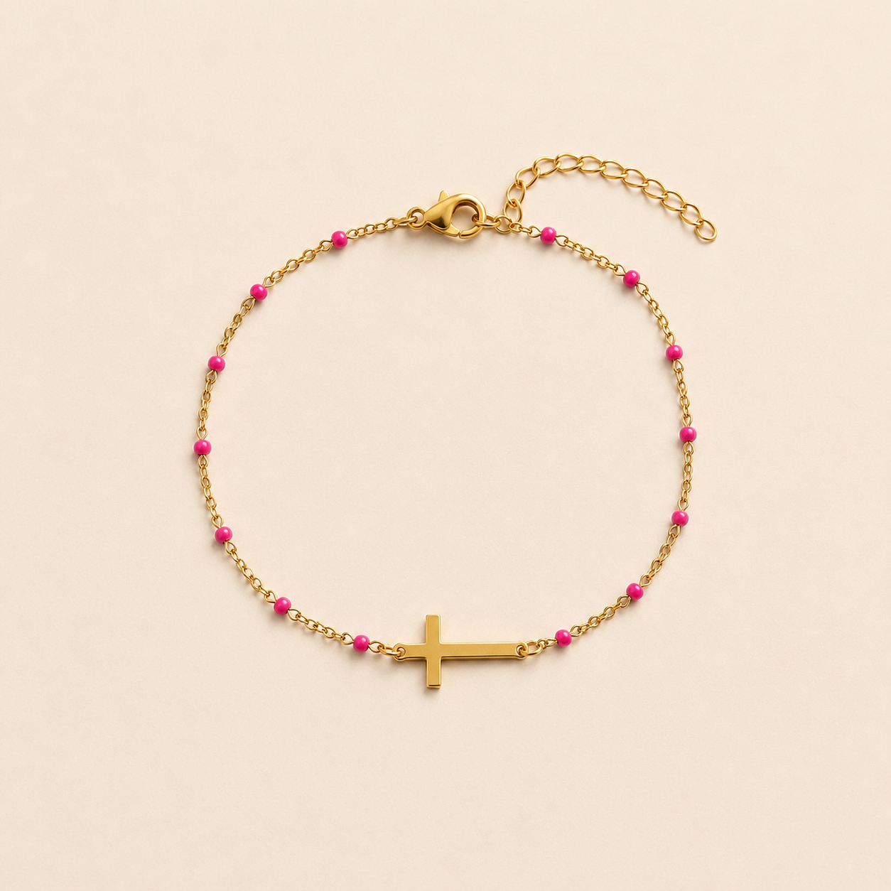 Bracelet Croix Rose